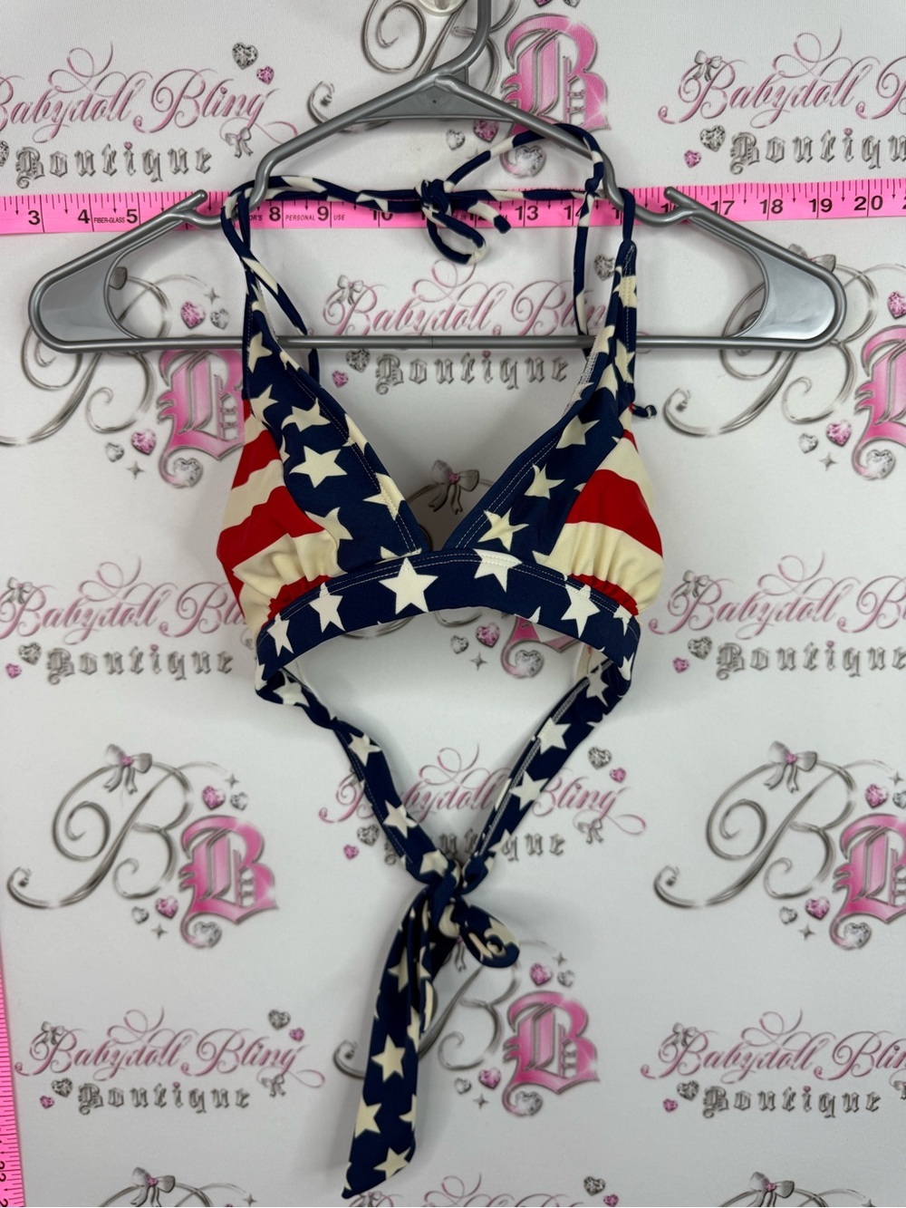 Catalina bikini top swim Stars & Stripes Halter Bikini Top - Red, cream, Blue